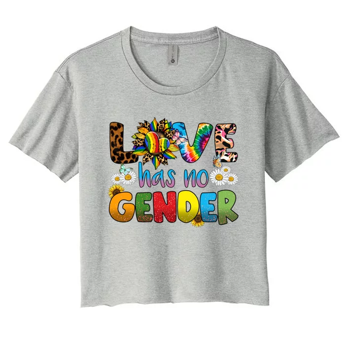 Love Has No Gender Rainbow Equality Lgbt Pride Month Funny Gift Women's Crop Top Tee