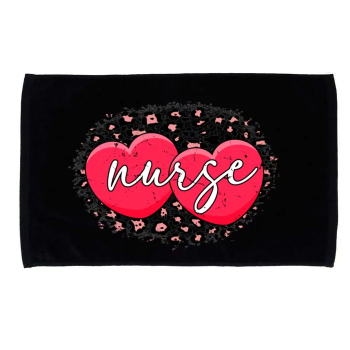 Leopard Heart Nurse Valentines Nurses Day Gift Microfiber Hand Towel