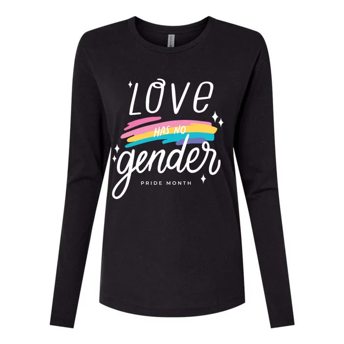 Love Has No Gender Pride Month Graphic Womens Cotton Relaxed Long Sleeve T-Shirt