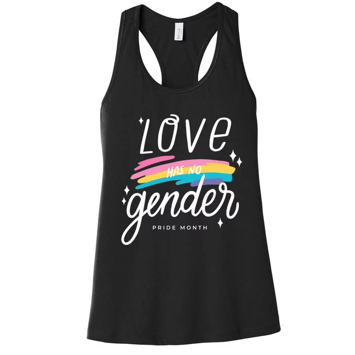 Love Has No Gender Pride Month Graphic Women's Racerback Tank