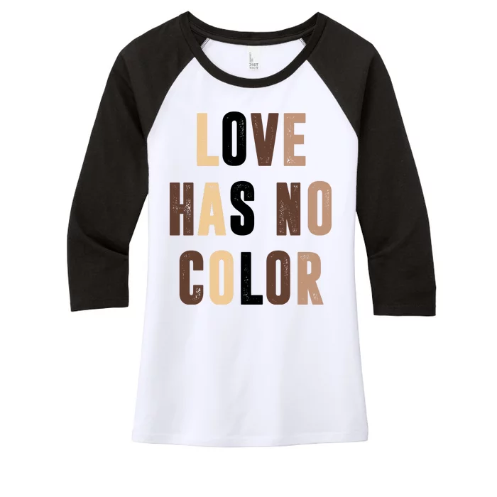 Love Has No Color Black History Women's Tri-Blend 3/4-Sleeve Raglan Shirt