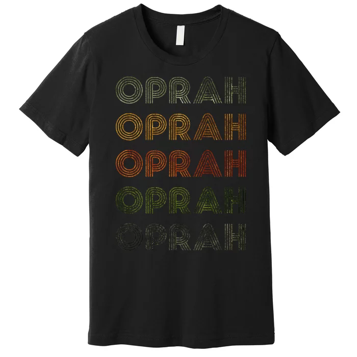 Love Heart Oprah Grunge Vintage Style Black Oprah Premium T-Shirt