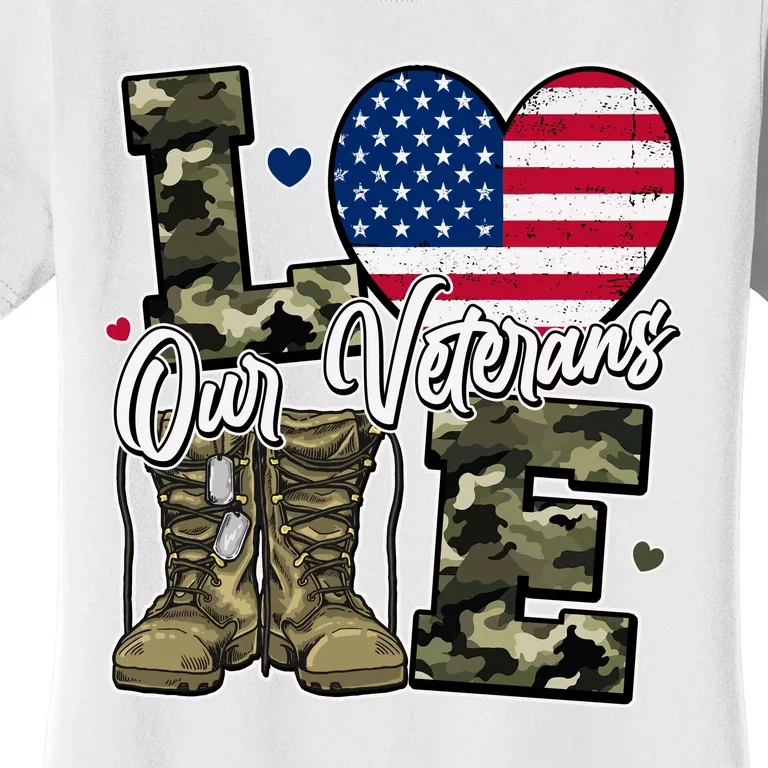 Love Heart Our Veterans Support Veterans Women's T-Shirt