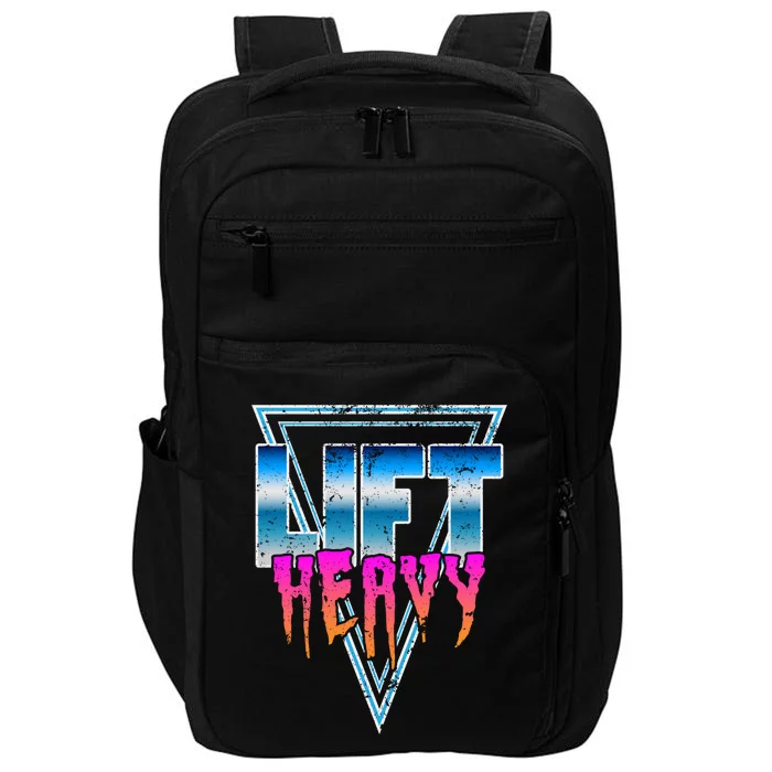 Lift Heavy Old School Retro 80's Golden Era Bodybuilding Gym Gift Impact Tech Backpack