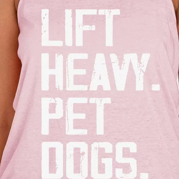 Lift Heavy Pet Dogs Funny Gym Workout Joke For Weight Lifter Women's Knotted Racerback Tank