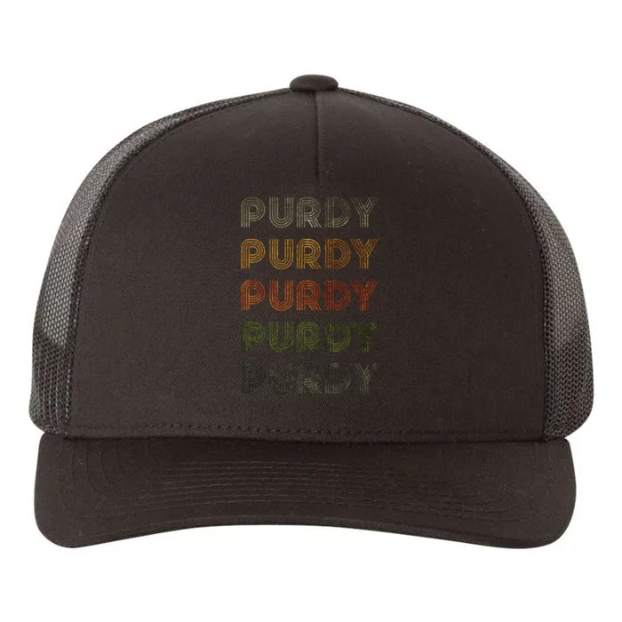 Love Heart Purdy Grunge Style Black Purdy Yupoong Adult 5-Panel Trucker Hat