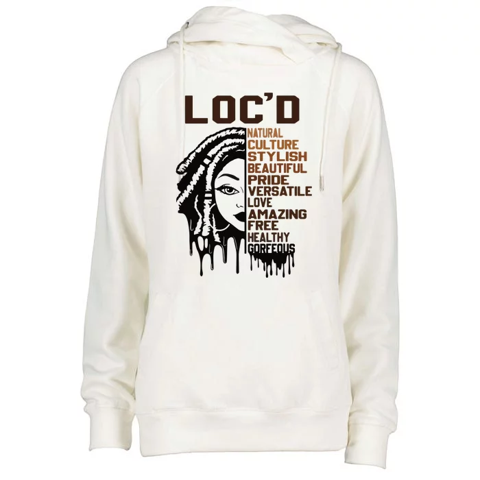 Loc'd Hair Pride Celebration Black History Month Black Queen Womens Funnel Neck Pullover Hood