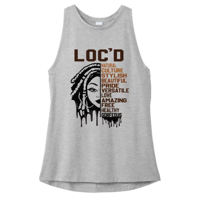 Loc'd Hair Pride Celebration Black History Month Black Queen Ladies Tri-Blend Wicking Tank