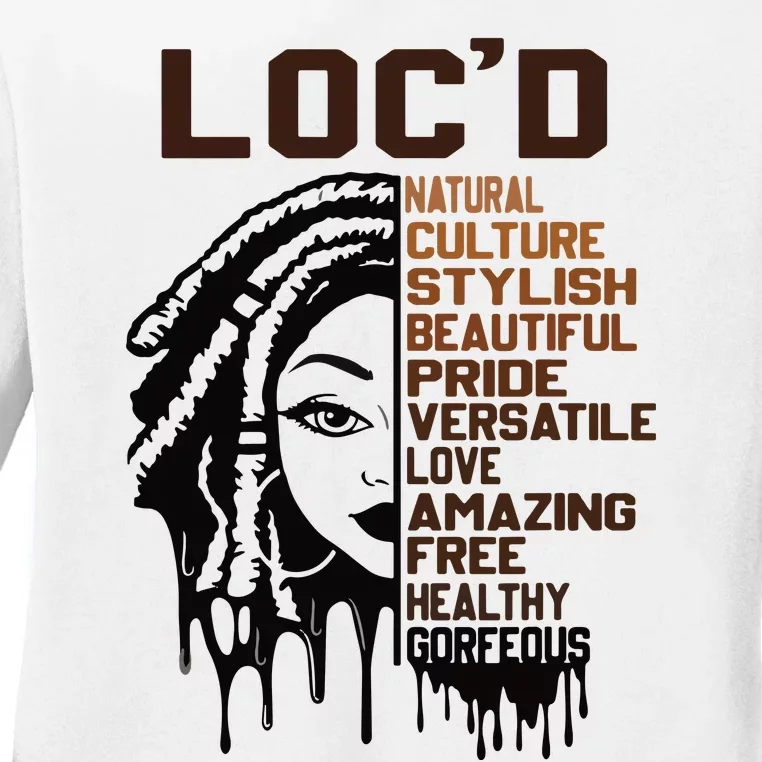 Loc'd Hair Pride Celebration Black History Month Black Queen Ladies Long Sleeve Shirt