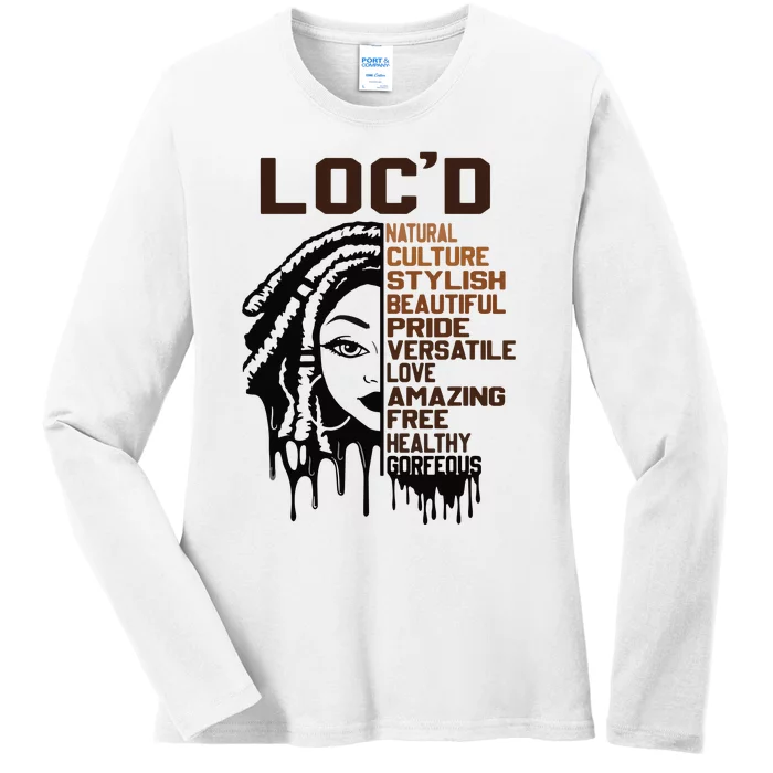 Loc'd Hair Pride Celebration Black History Month Black Queen Ladies Long Sleeve Shirt