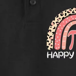 Leopard Happy Pi Day Math 3.14 Symbol Rainbow Dry Zone Grid Performance Polo