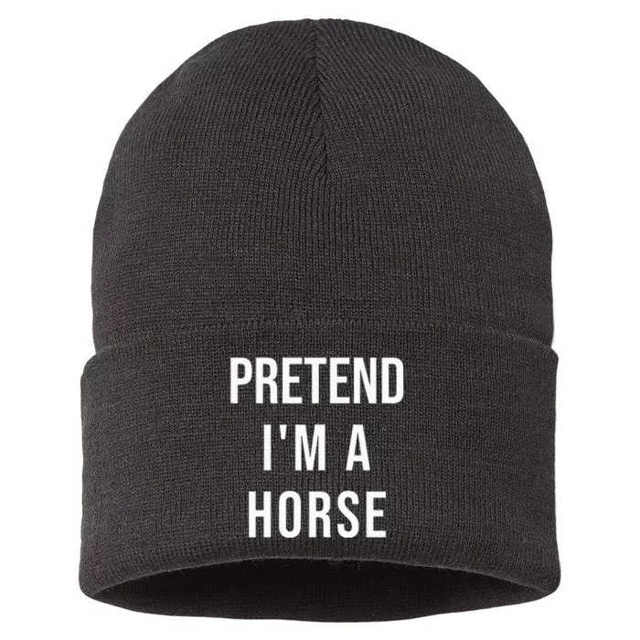 Lazy Halloween Pretend Im A Horse Costume Funny Party Sustainable Knit Beanie