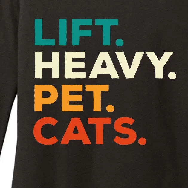 Lift Heavy Pet Cats Funny Gym Workout Weight Lifter Womens CVC Long Sleeve Shirt