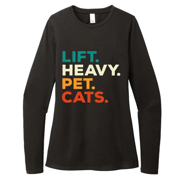 Lift Heavy Pet Cats Funny Gym Workout Weight Lifter Womens CVC Long Sleeve Shirt