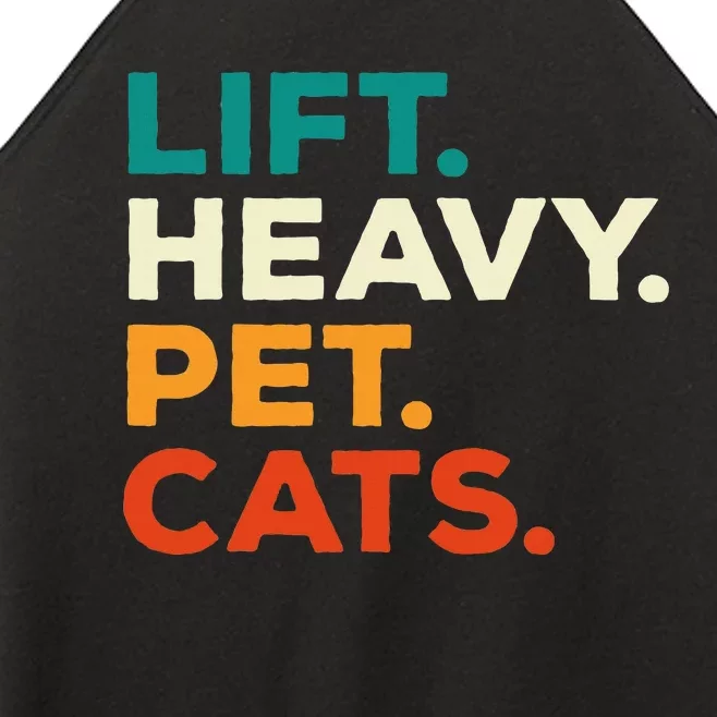 Lift Heavy Pet Cats Funny Gym Workout Weight Lifter Women’s Perfect Tri Rocker Tank