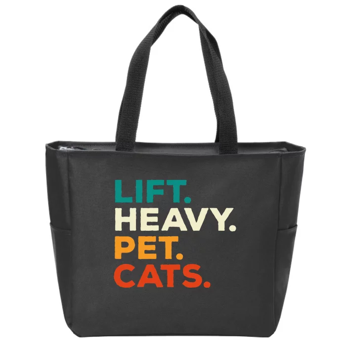 Lift Heavy Pet Cats Funny Gym Workout Weight Lifter Zip Tote Bag