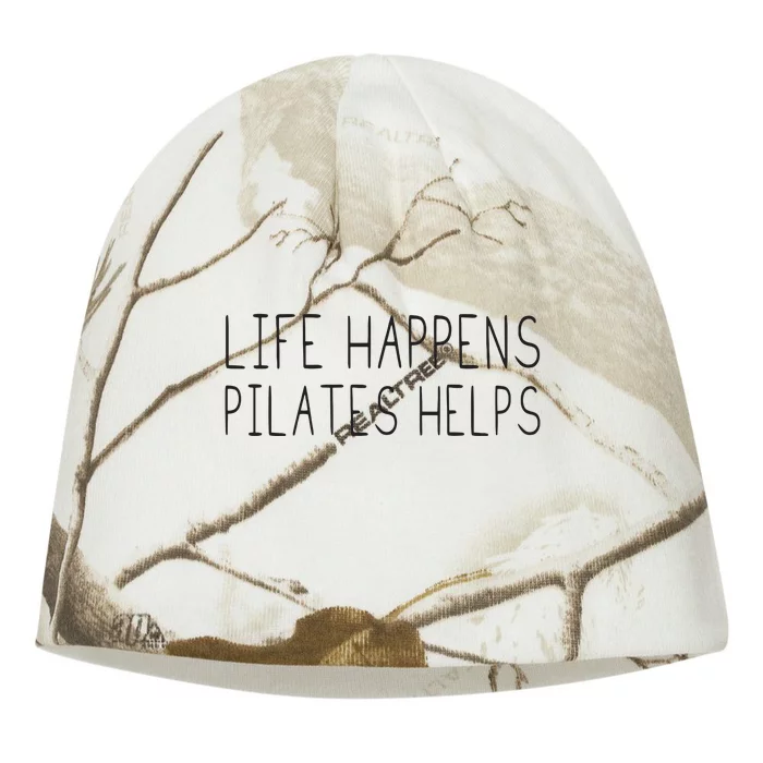 Life Happens Pilates Helps Pilates Women With Sayings Kati - Camo Knit Beanie