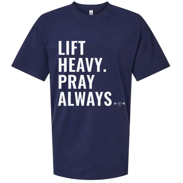 Lift Heavy Pray Always Weight Lifting Christian Faith Sueded Cloud Jersey T-Shirt