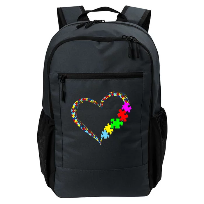 Love Heart Puzzle Piece Gift Women Gift Autism Awareness Daily Commute Backpack