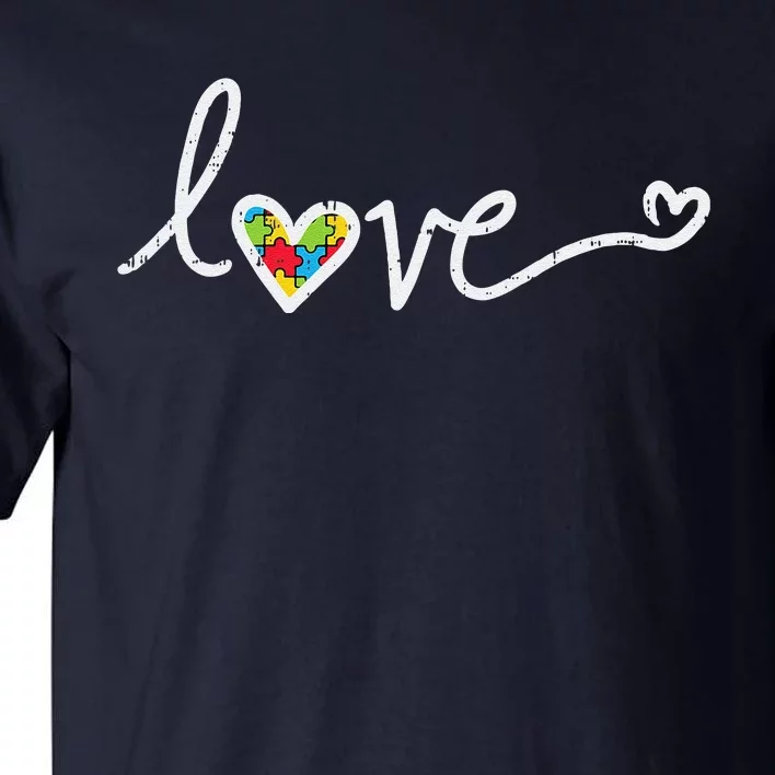 Love Heart Puzzle Cute Autism Awareness ASD Women Tall T-Shirt