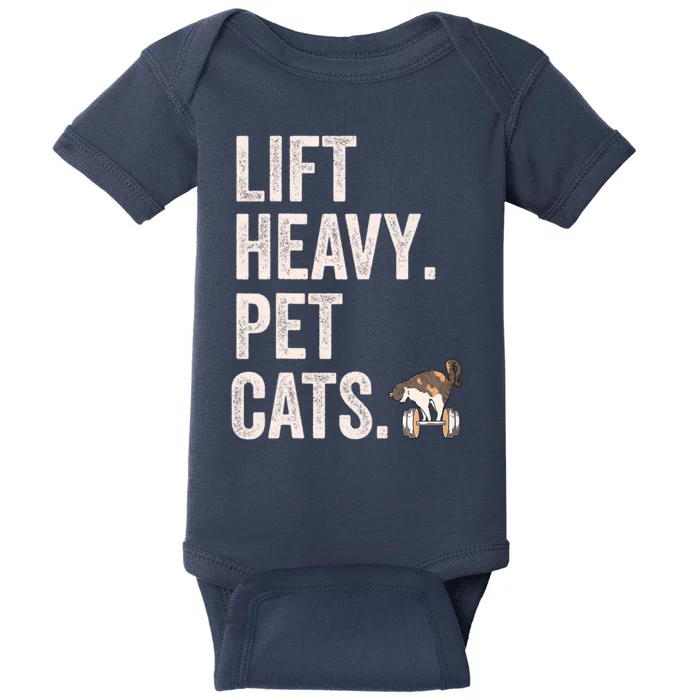 Lift Heavy Pet Cats Funny Gym Workout Baby Bodysuit