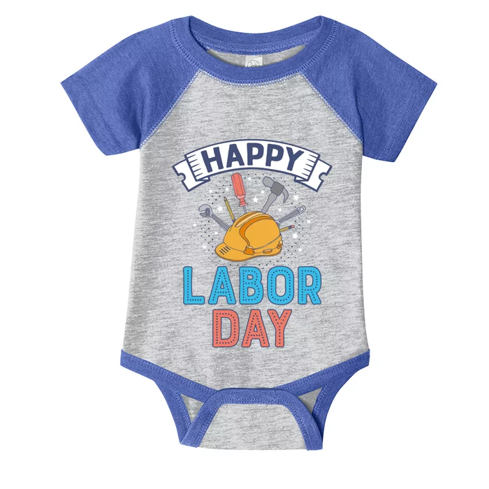 Labor Helmet Patriotic Laborer Worker Happy Labor Day Meaningful Gift Infant Baby Jersey Bodysuit