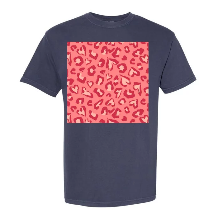 Leopard Heart Pattern Garment-Dyed Heavyweight T-Shirt