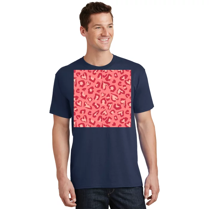 Leopard Heart Pattern T-Shirt