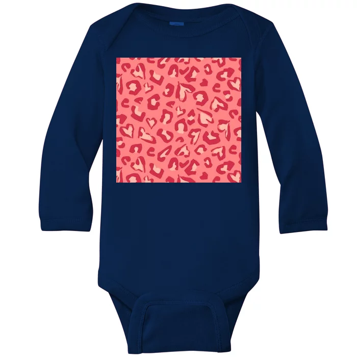 Leopard Heart Pattern Baby Long Sleeve Bodysuit