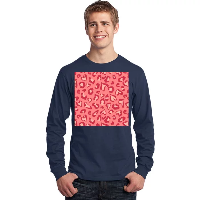 Leopard Heart Pattern Tall Long Sleeve T-Shirt