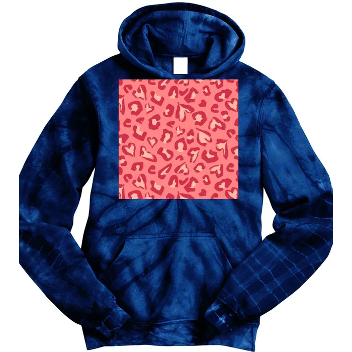 Leopard Heart Pattern Tie Dye Hoodie