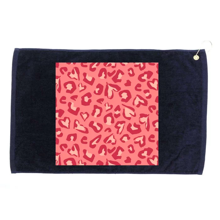 Leopard Heart Pattern Grommeted Golf Towel