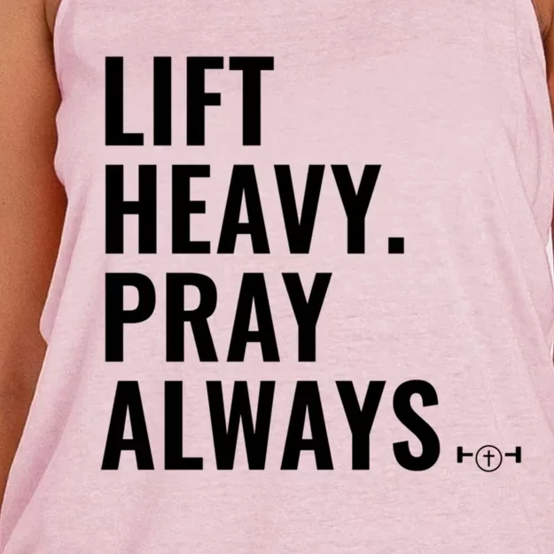 Lift Heavy Pray Always Weight Lifting Christian Faith Gift Women's Knotted Racerback Tank