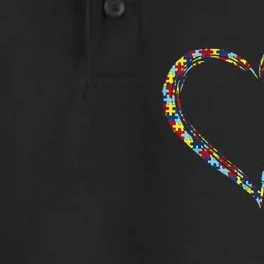 Love Heart Puzzle Piece Autism acceptance Dry Zone Grid Performance Polo