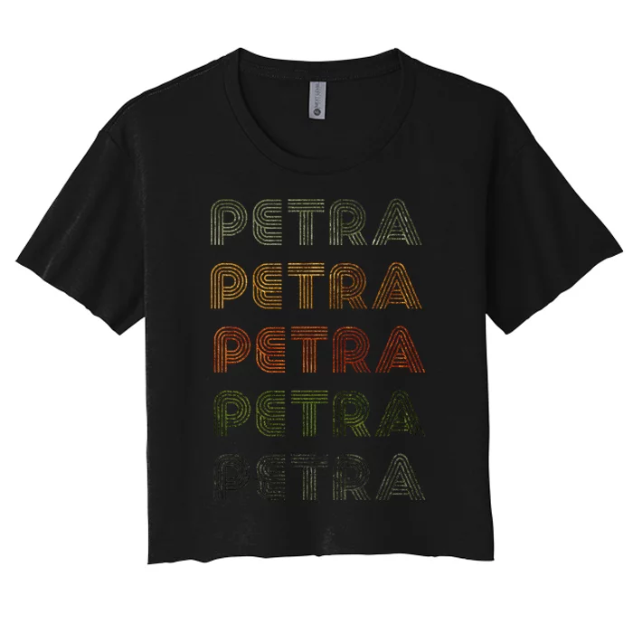 Love Heart Petra Grungevintage Style Black Petra Women's Crop Top Tee