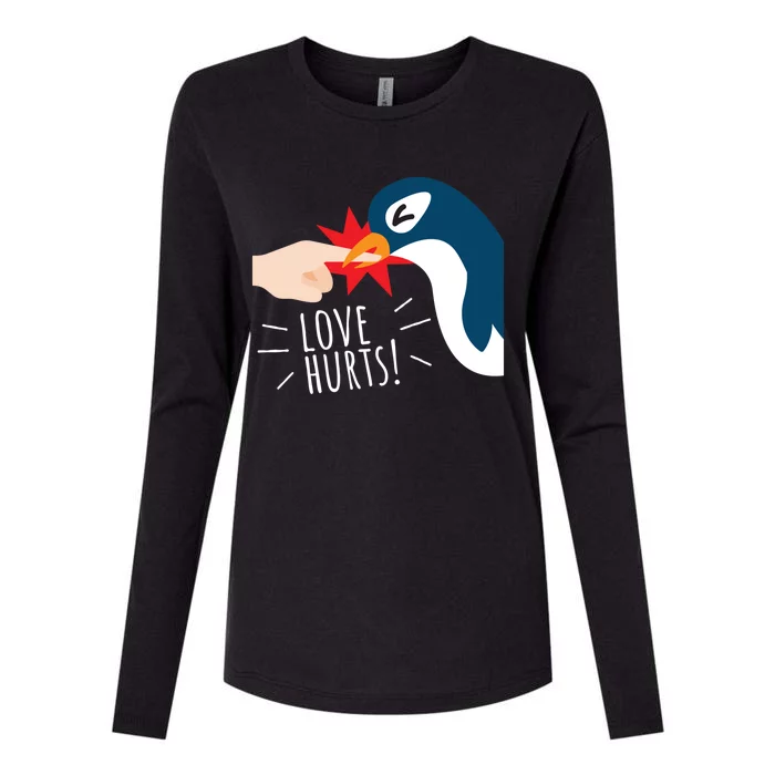 Love Hurts Penguin Funny Cute Valentines Day Gift Great Gift Womens Cotton Relaxed Long Sleeve T-Shirt