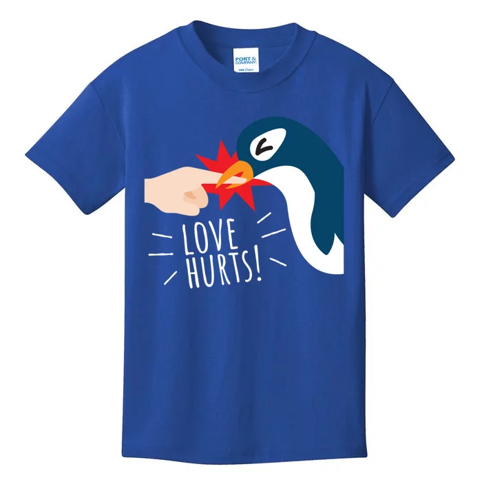 Love Hurts Penguin Funny Cute Valentines Day Gift Great Gift Kids T-Shirt