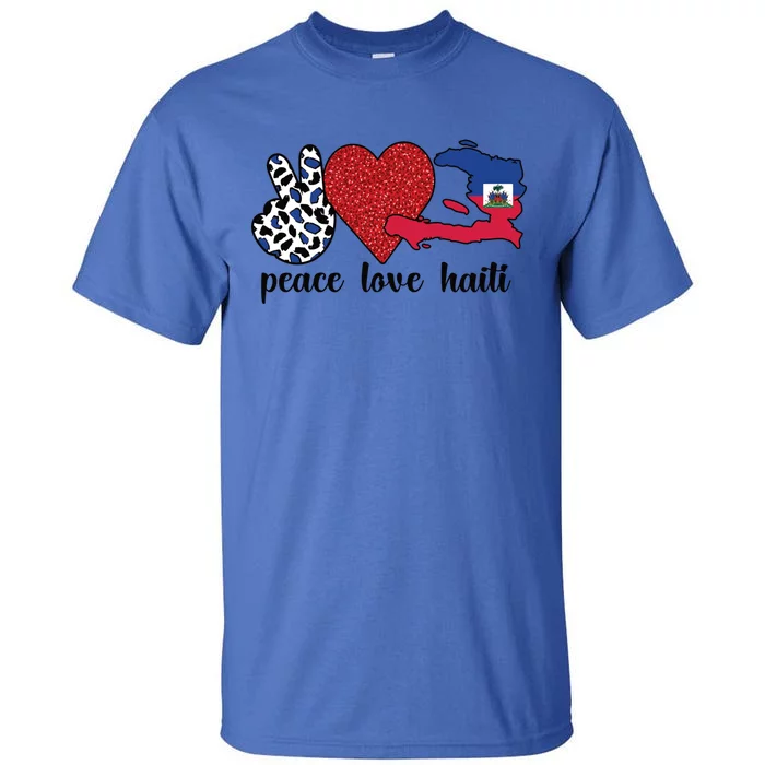 Love Haiti Proud Haitian Flag Haitian Roots Funny Gift Tall T-Shirt