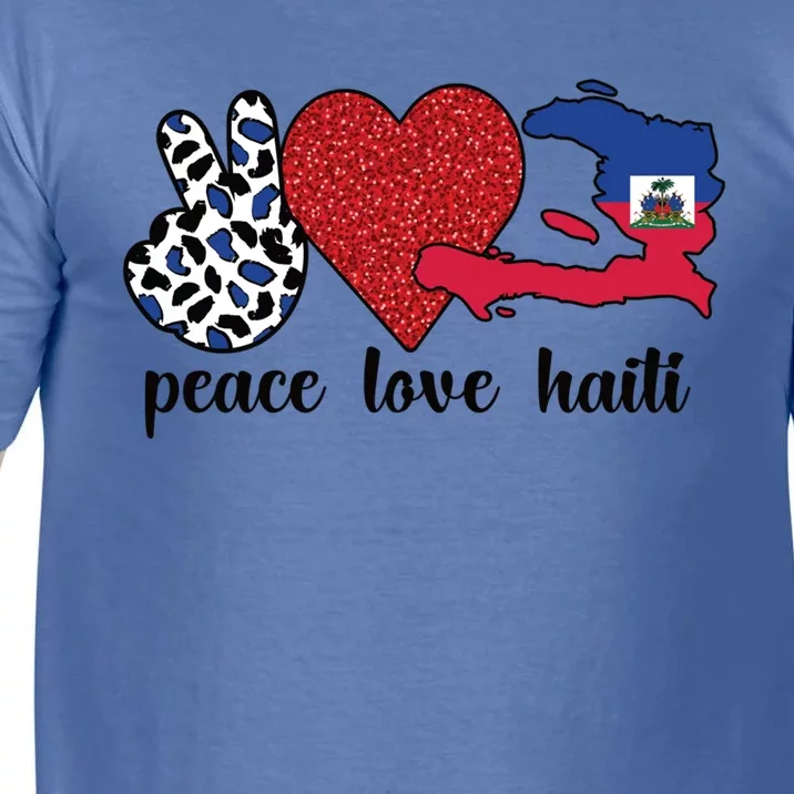 Love Haiti Proud Haitian Flag Haitian Roots Funny Gift Comfort Colors T-Shirt