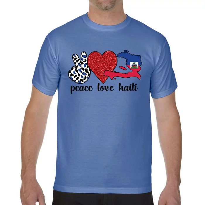 Love Haiti Proud Haitian Flag Haitian Roots Funny Gift Comfort Colors T-Shirt