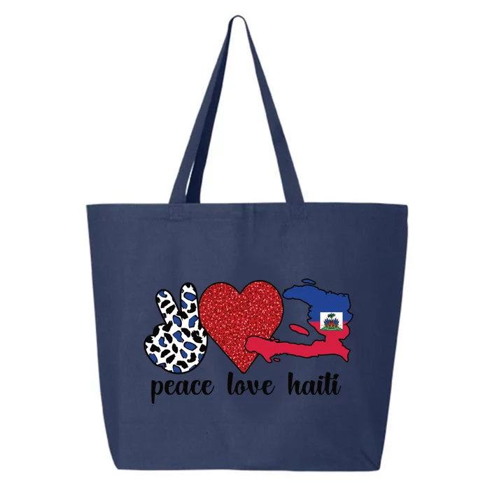 Love Haiti Proud Haitian Flag Haitian Roots Funny Gift 25L Jumbo Tote