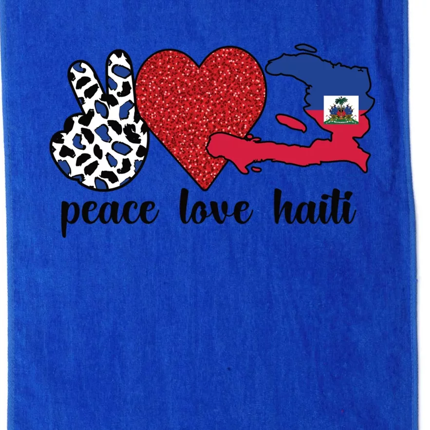 Love Haiti Proud Haitian Flag Haitian Roots Funny Gift Platinum Collection Golf Towel