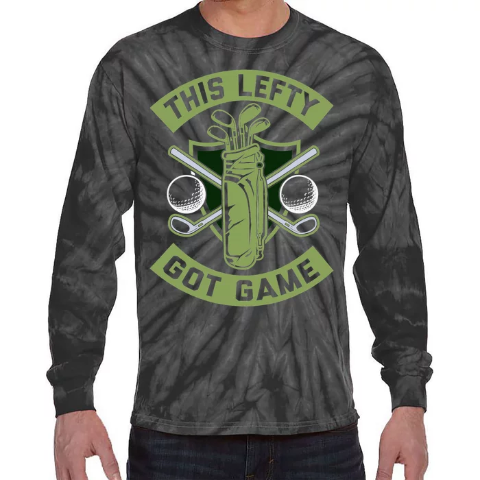 Left Handed Person Design for a Left handed golfer Tie-Dye Long Sleeve Shirt