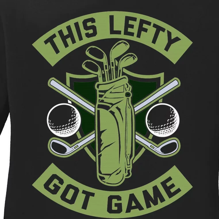 Left Handed Person Design for a Left handed golfer Ladies Long Sleeve Shirt