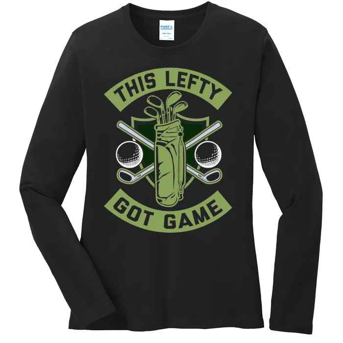 Left Handed Person Design for a Left handed golfer Ladies Long Sleeve Shirt