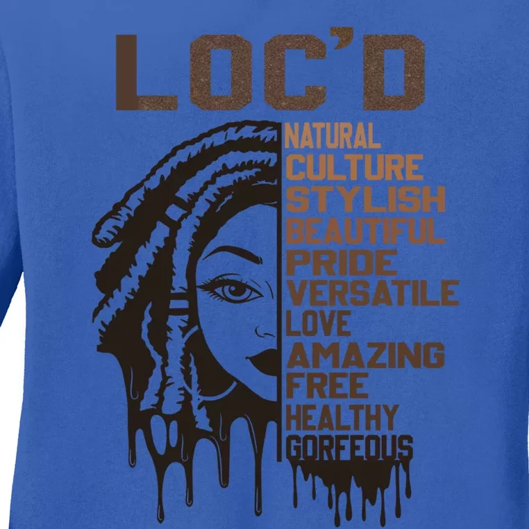 Loc'd Hair Pride Celebration Black History Month Black Queen Cute Gift Ladies Long Sleeve Shirt