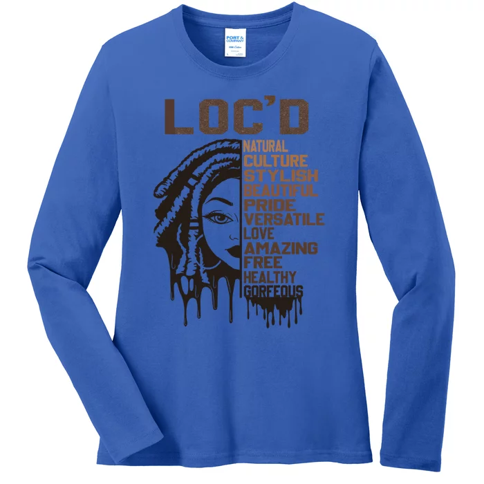 Loc'd Hair Pride Celebration Black History Month Black Queen Cute Gift Ladies Long Sleeve Shirt