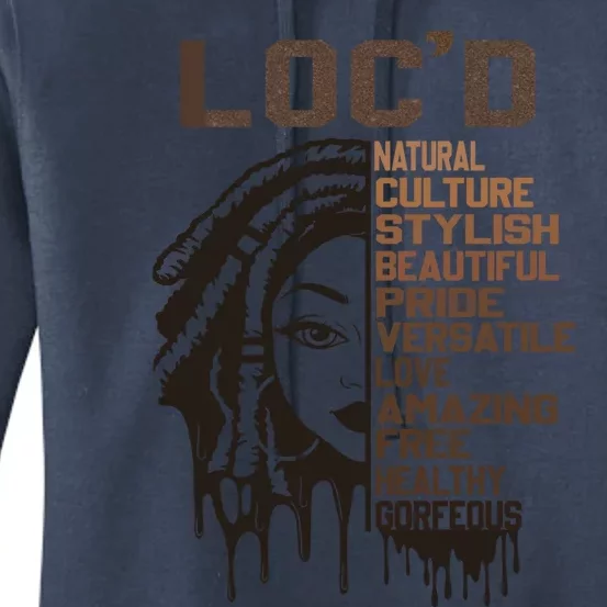 Loc'd Hair Pride Celebration Black History Month Black Queen Cute Gift Women's Pullover Hoodie