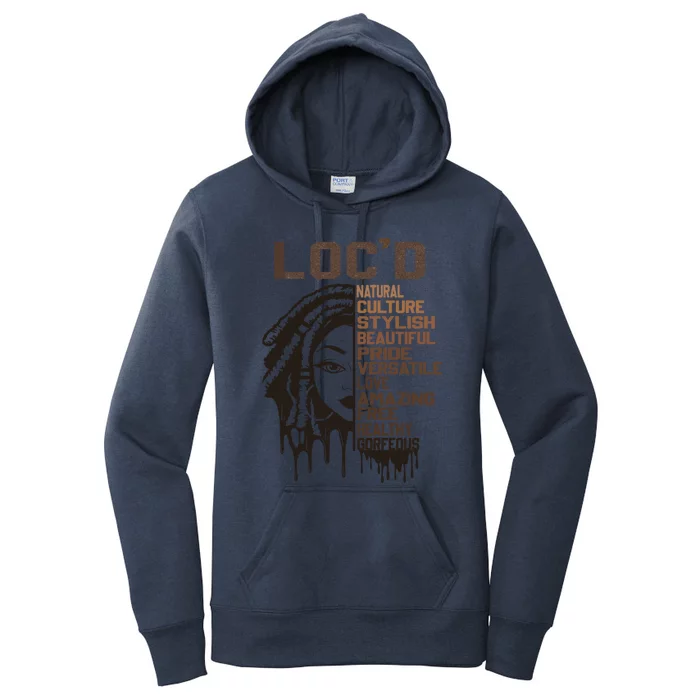 Loc'd Hair Pride Celebration Black History Month Black Queen Cute Gift Women's Pullover Hoodie