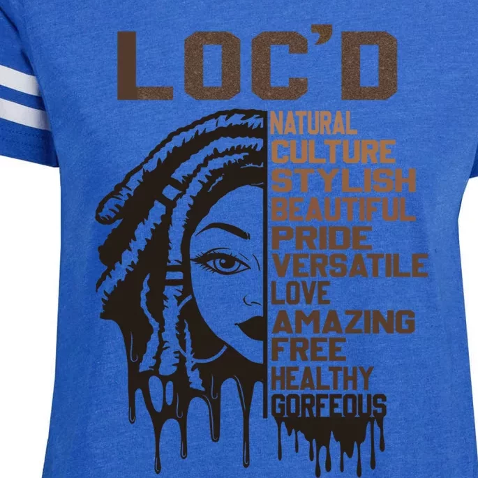 Loc'd Hair Pride Celebration Black History Month Black Queen Cute Gift Enza Ladies Jersey Football T-Shirt